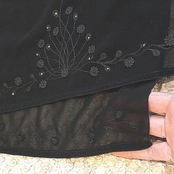 sheer scarf and wrap for new years  cooling effect embroided dainty soft botanic - Picture 7 of 13